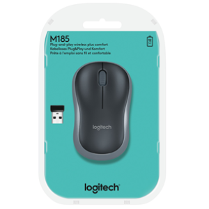 Logitech M185, hall/must - Juhtmevaba optiline hiir