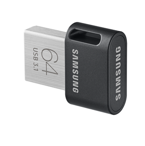 Samsung FIT Plus, USB 3.1, 64 GB, must - Mälupulk