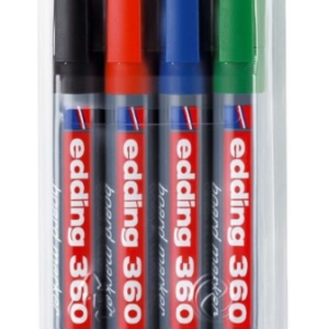 Valgetahvlimarker Edding 360 komplekt 4 värvi, ümar ots 1,5-3mm