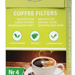Kohvifiltrid nr. 4, valgendamata, 80tk karbis, SMILE, 1 pk