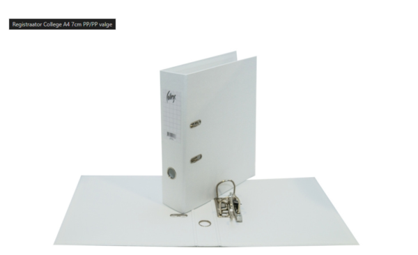 Registraator College A4 7cm PP/PP valge